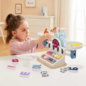 Montessori-Lernspielzeug mit Waage Hungriger Bär - tablude.com