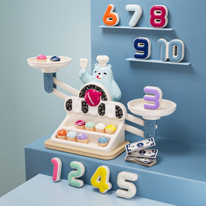 Montessori-Lernspielzeug mit Waage Hungriger Bär - tablude.com