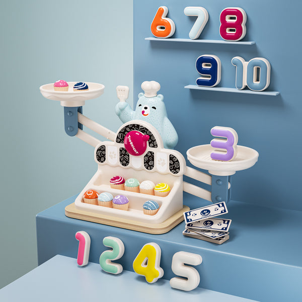 Montessori-Lernspielzeug mit Waage Hungriger Bär - tablude.com