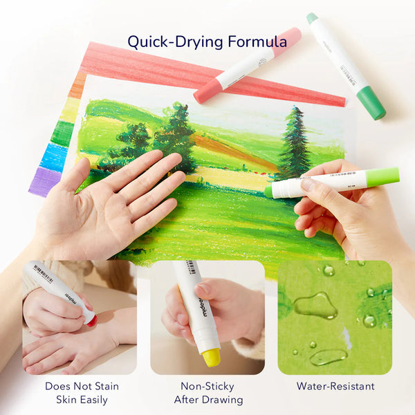 Eimer mit schnell trocknenden, weichen, abwaschbaren Buntstiften – 24 Farben - tablude.com