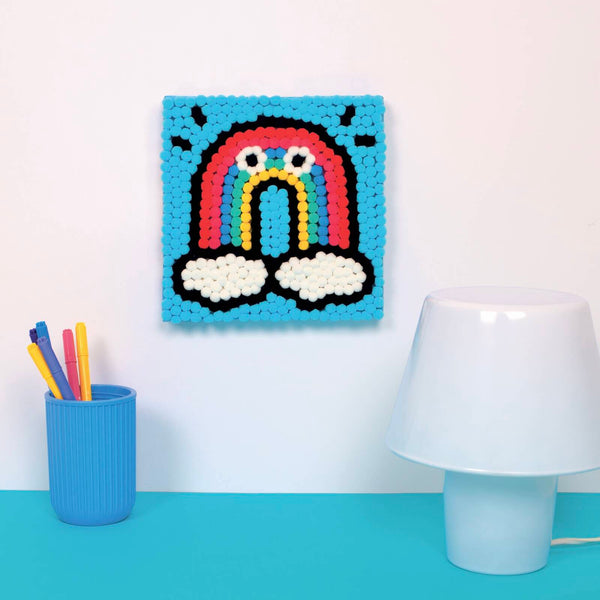 Kreativset zum Bekleben mit Pompons – Regenbogen - tablude.com