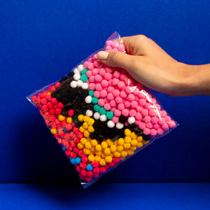 Kreativset zum Bekleben mit Pompons – Regenbogen - tablude.com