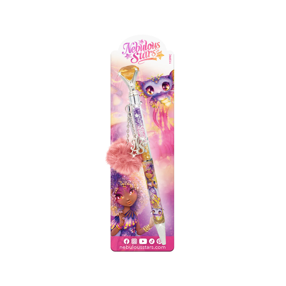 Kugelschreiber mit Kristall und Charms, rosa – Orelia