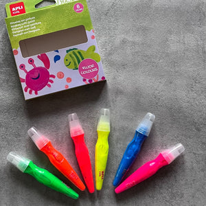 Farben in Tuben mit Pinsel – Neonfarben, 6 Stück - tablude.com