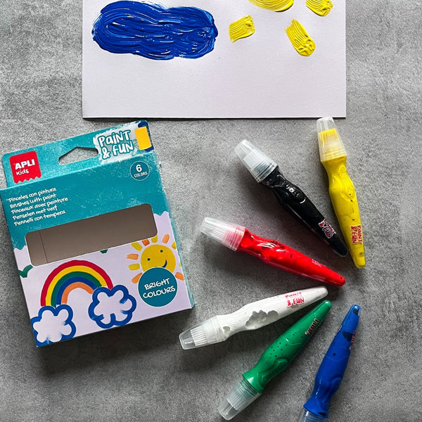 Farben in Tuben mit Pinsel – Grundfarben, 6 Stück - tablude.com