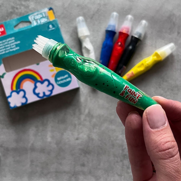 Farben in Tuben mit Pinsel – Grundfarben, 6 Stück - tablude.com