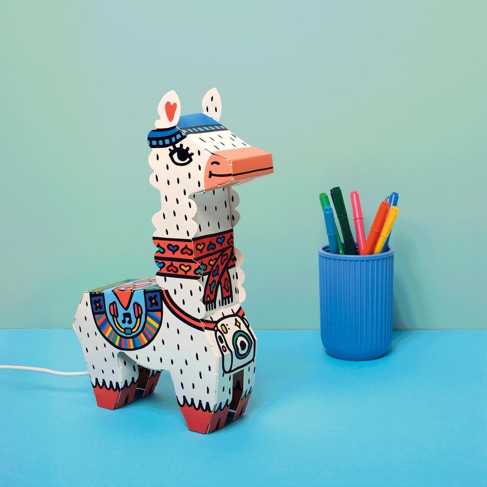 Kreativset DIY 3D-Lampe – Lama - tablude.com
