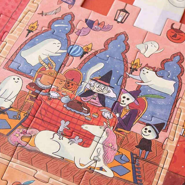 Doppelseitiges Puzzle, leuchtet im Dunkeln – Das verzauberte Schloss, 100 Teile - tablude.com