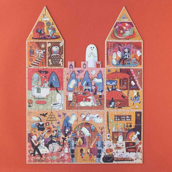Doppelseitiges Puzzle, leuchtet im Dunkeln – Das verzauberte Schloss, 100 Teile - tablude.com