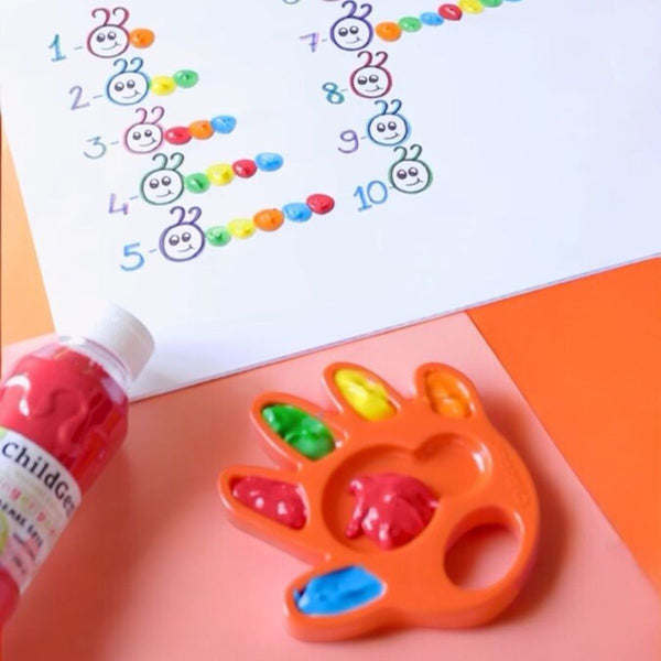 Fingerfarbenpalette in Handform - tablude.com