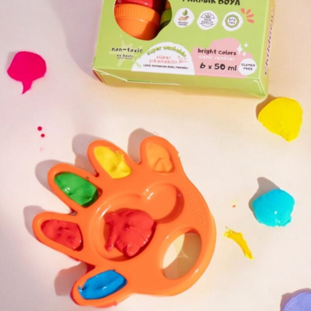 Fingerfarbenpalette in Handform - tablude.com
