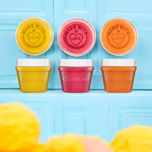 Natürliche Knete in Gläsern – Gelb, Rosa, Orange - tablude.com
