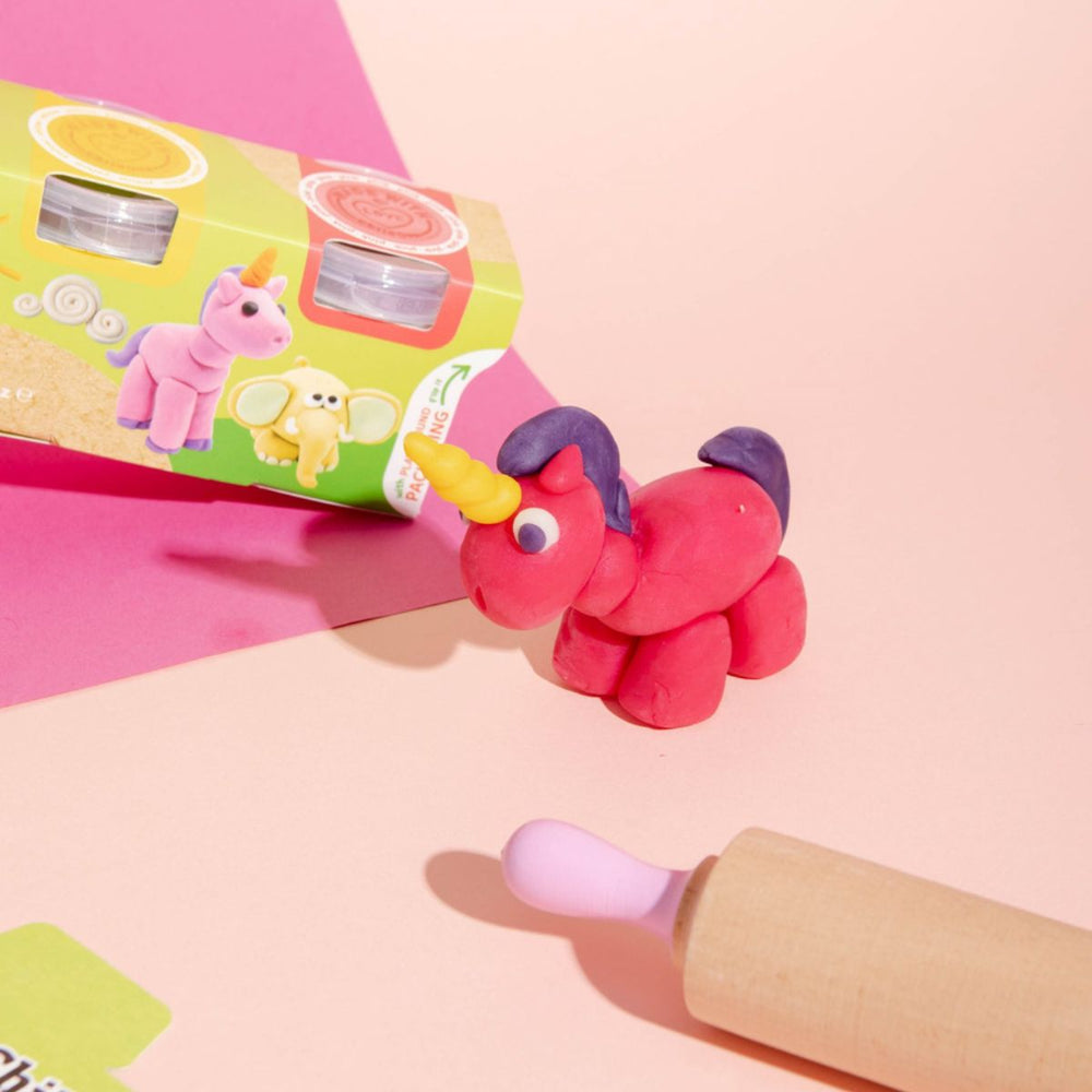 Natürliche Knete in Öko-Bechern – Weiß, Rosa, Violett, Gelb - tablude.com
