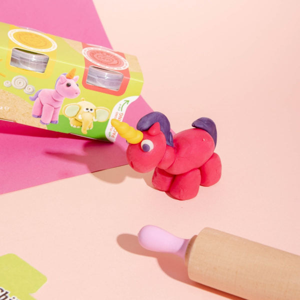Natürliche Knete in Öko-Bechern – Weiß, Rosa, Violett, Gelb - tablude.com