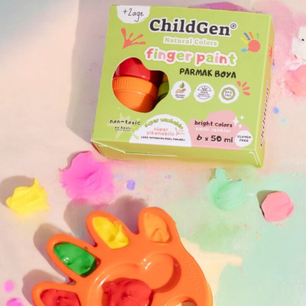 Fingerfarben 6 x 50 ml, leicht abwaschbar - tablude.com