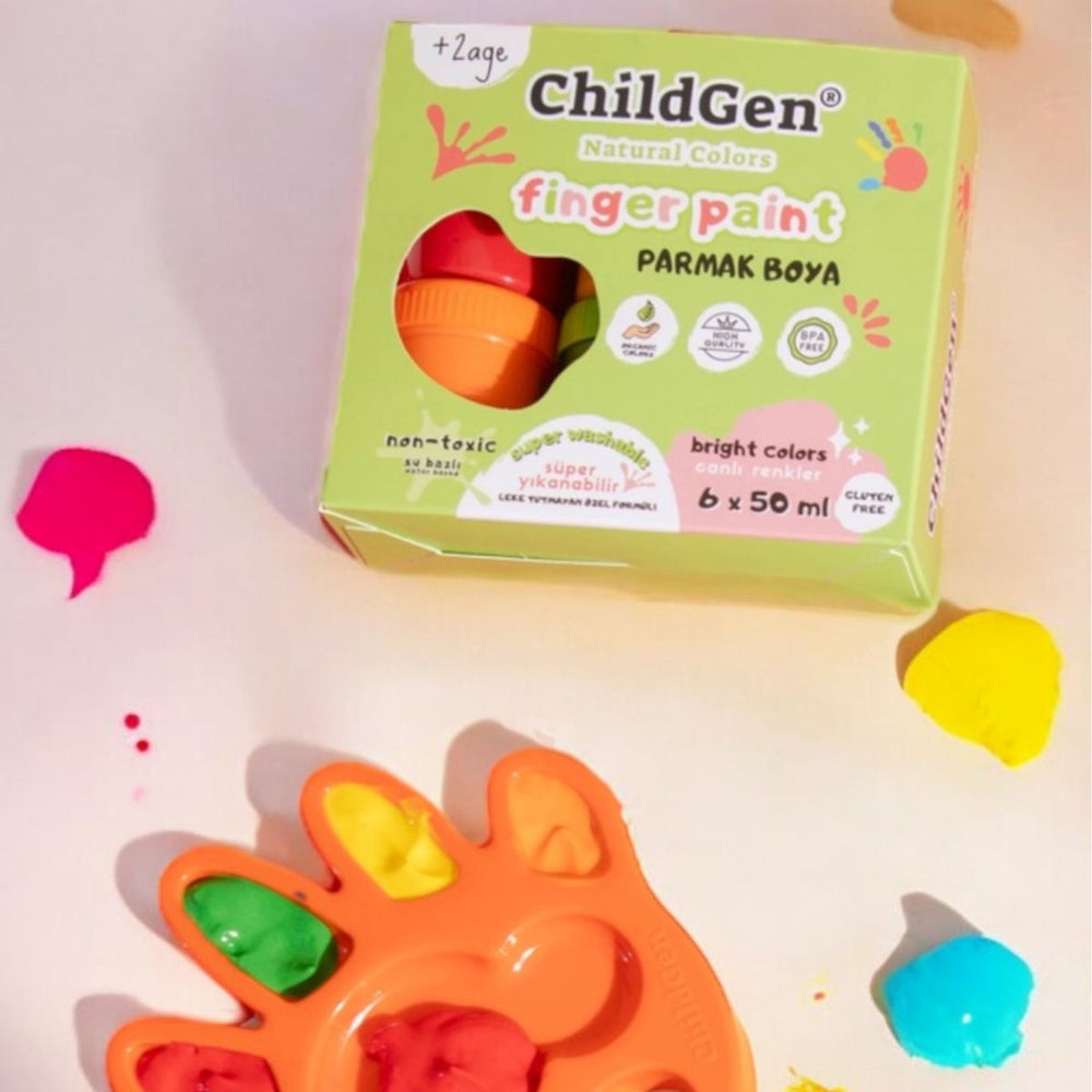 Fingerfarben 6 x 50 ml, leicht abwaschbar - tablude.com