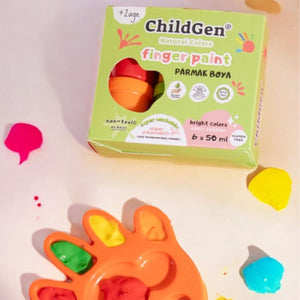 Fingerfarben 6 x 50 ml, leicht abwaschbar - tablude.com