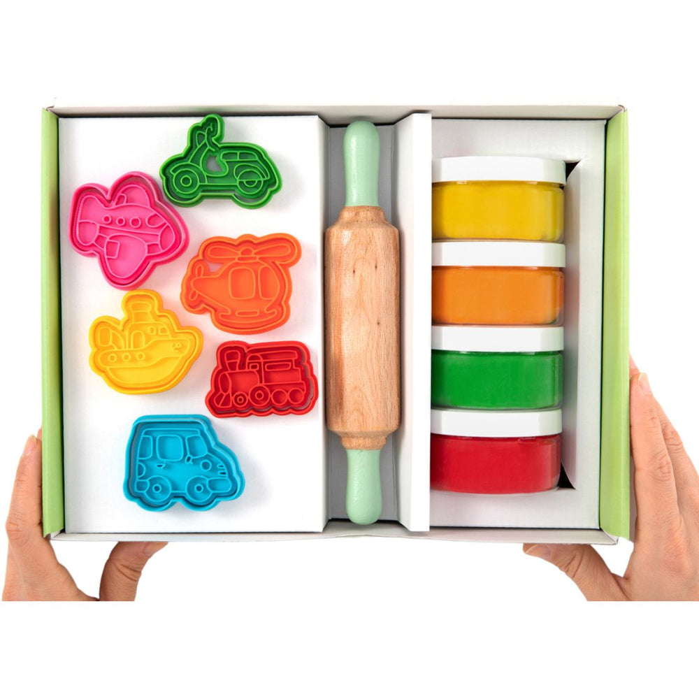 Kreativset, 100 % natürliche Knete und Zubehör – Fahrzeuge - tablude.com