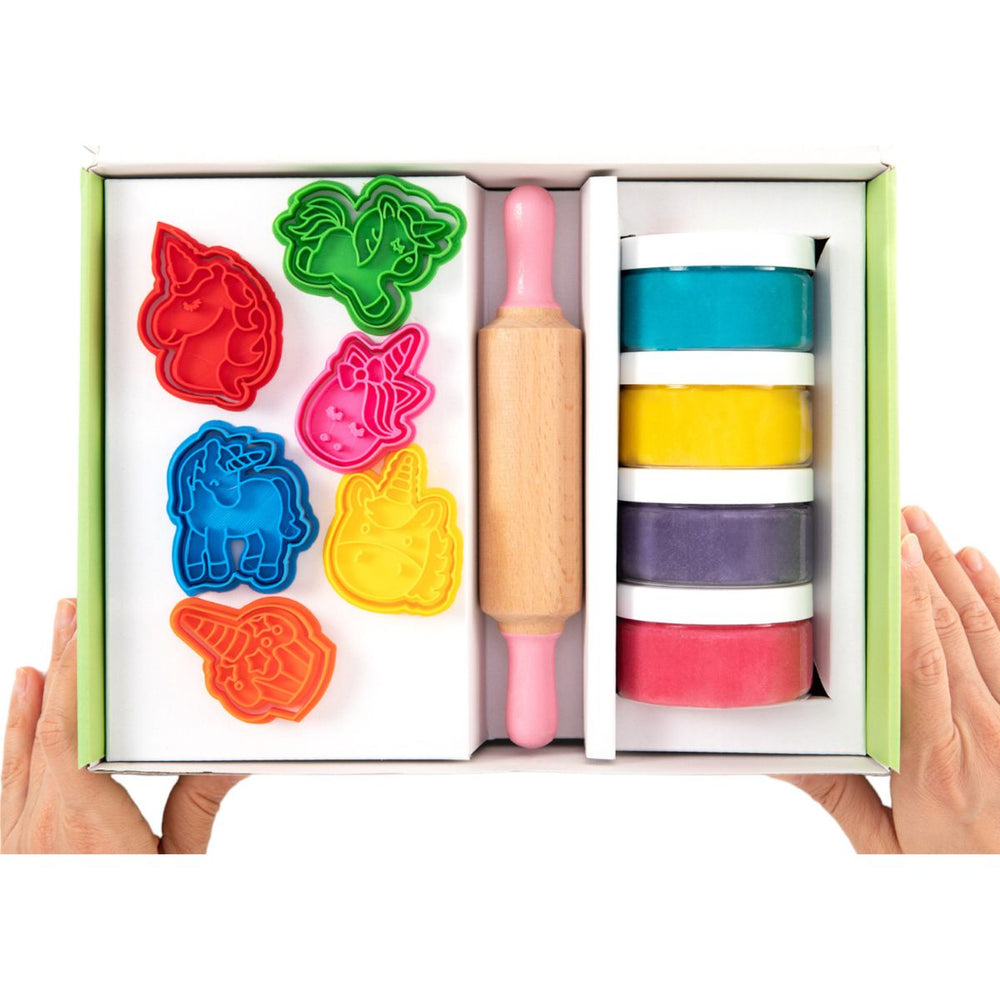Kreativset, 100 % natürliche Knete und Zubehör – Einhorn - tablude.com