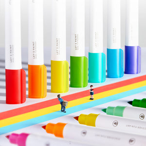 Transparente Marker mit doppelter Spitze – 36 Farben - tablude.com