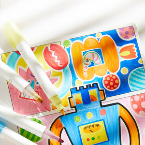 Transparente Marker mit doppelter Spitze – 36 Farben - tablude.com