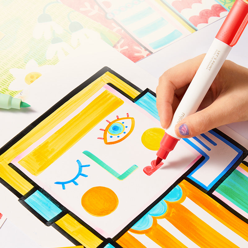 Transparente Marker mit doppelter Spitze – 36 Farben - tablude.com