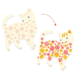 Kunstset mit Aufklebern  - Kleine Kätzchen - tablude.com