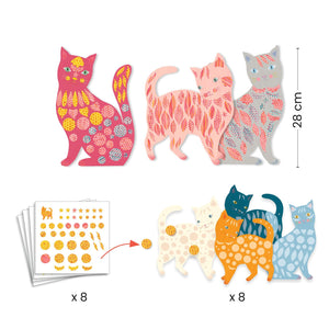 Kunstset mit Aufklebern  - Kleine Kätzchen - tablude.com