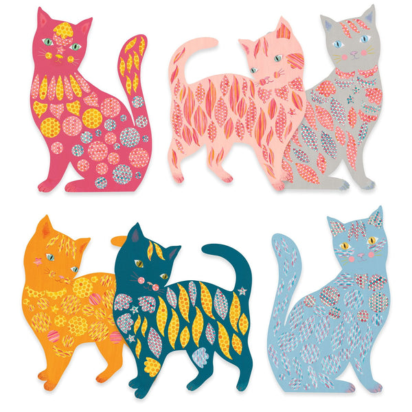 Kunstset mit Aufklebern  - Kleine Kätzchen - tablude.com