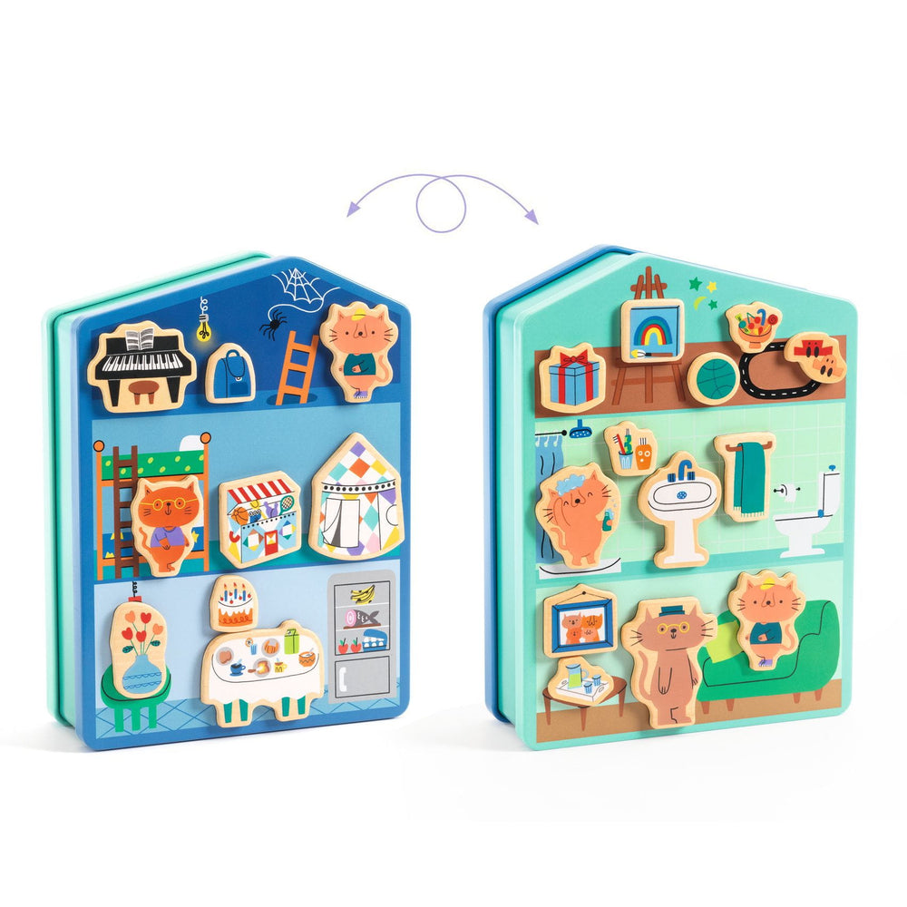 Magnetisches Puzzle – Katzenhaus - tablude.com