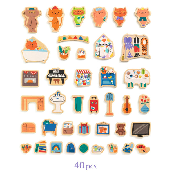 Magnetisches Puzzle – Katzenhaus - tablude.com