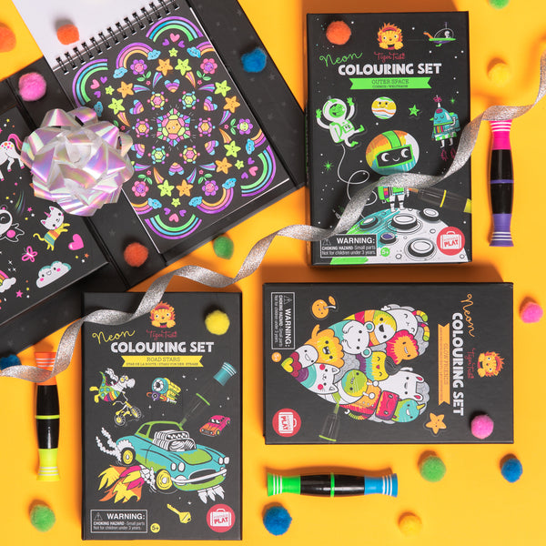 Neon-Malbuch-Set – Weltraum - tablude.com