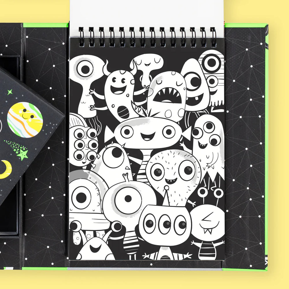 Neon-Malbuch-Set – Weltraum - tablude.com