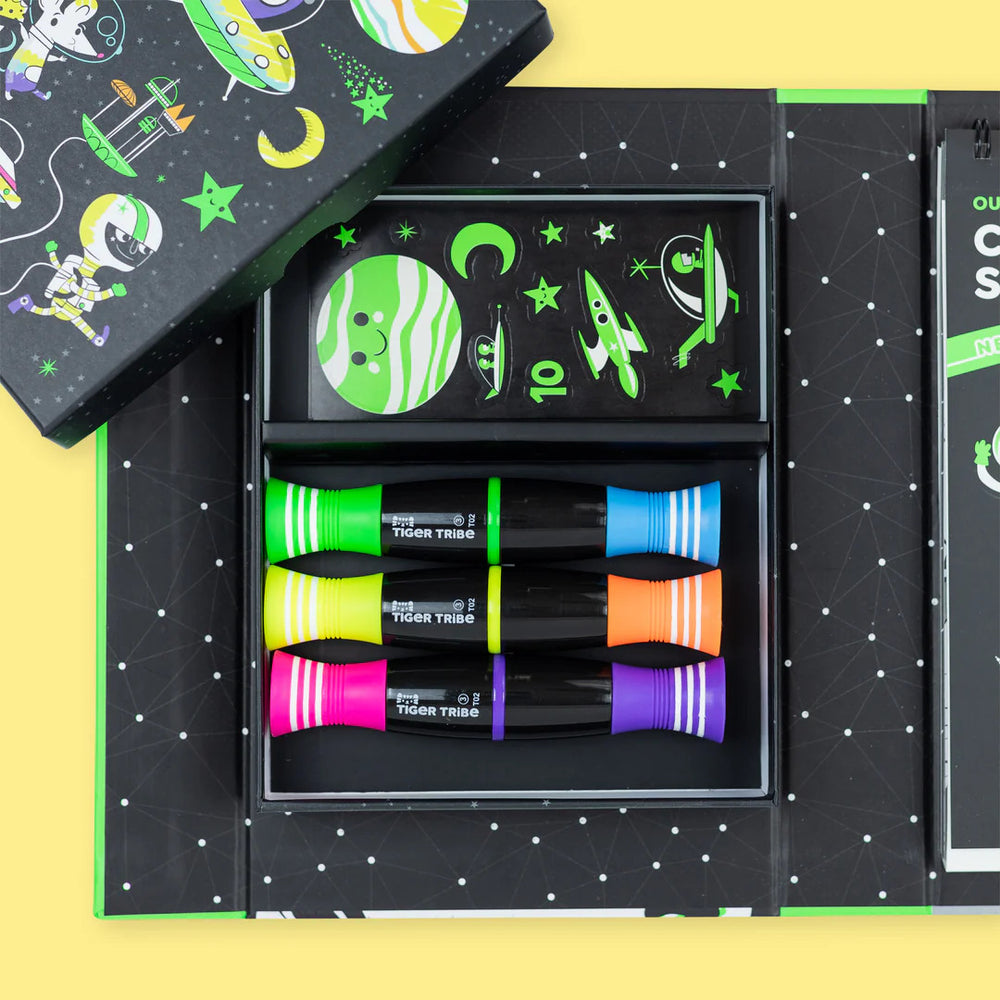 Neon-Malbuch-Set – Weltraum - tablude.com