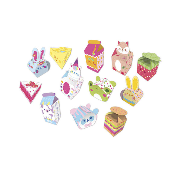 Kreativset 12 Kawaii-Papierboxen zum Selberbasteln 7+ - tablude.com