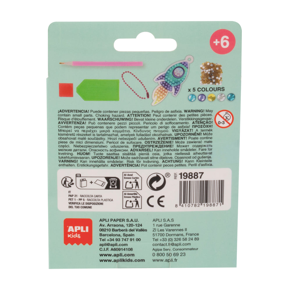 Set zum Basteln von Diamant-Schlüsselanhängern DIY – Rakete - tablude.com