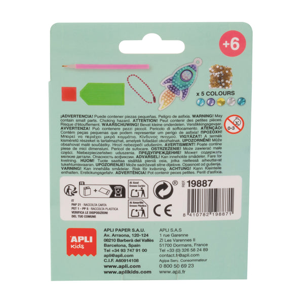 Set zum Basteln von Diamant-Schlüsselanhängern DIY – Rakete - tablude.com