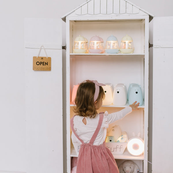 Große Teddybär-Lampe – helles Mintgrün mit Fernbedienung