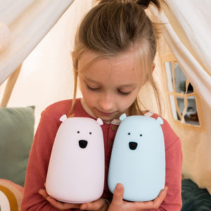 Große Teddybär-Lampe – helles Mintgrün mit Fernbedienung