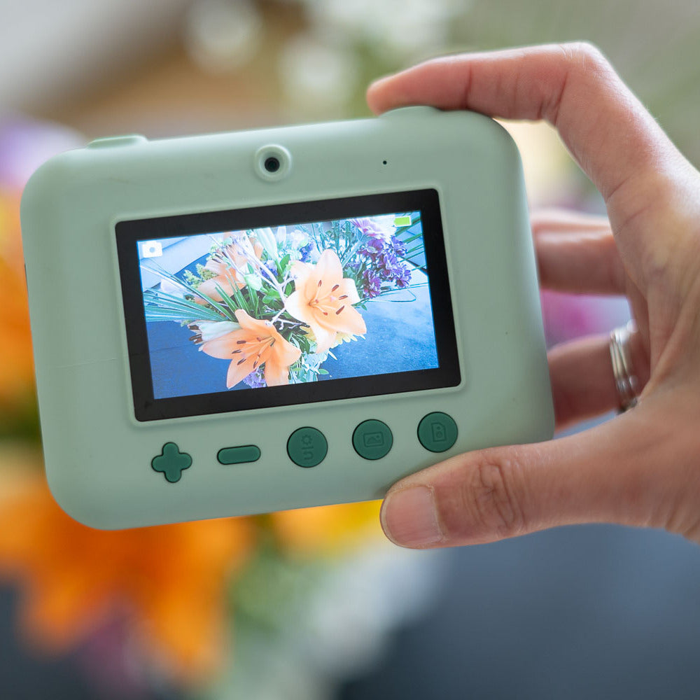 Digitalkamera mit Drucker für Kinder Zoo Print – Grüner Dinosaurier - tablude.com
