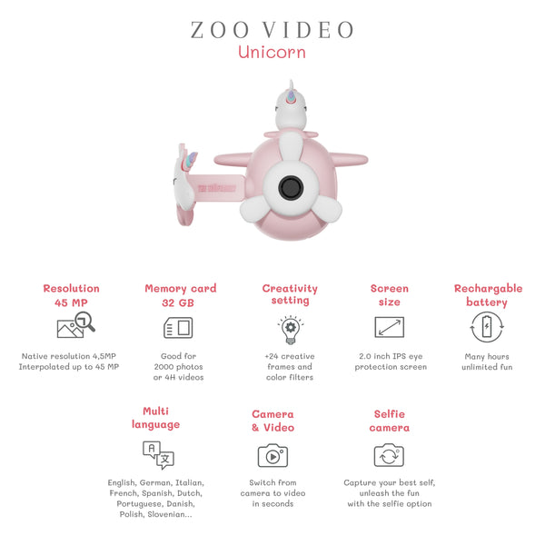 Kamera für Kinder Zoo Video – Einhorn - tablude.com