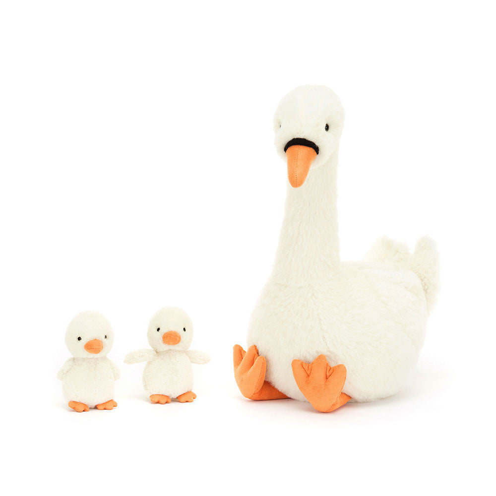 Plüsch-Schwan mit Küken  39 cm - tablude.com