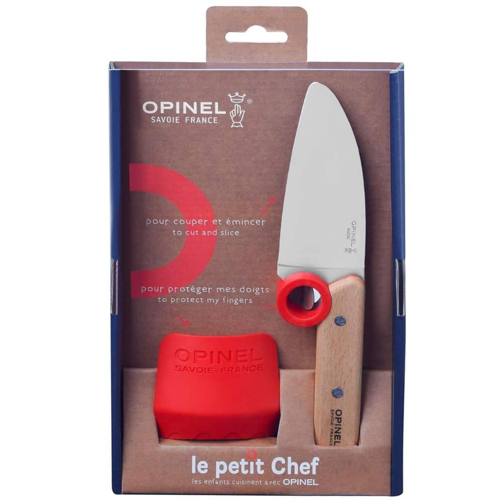 Kindermesser mit Fingerschutz Le Petit Chef Rot – 2-teilig