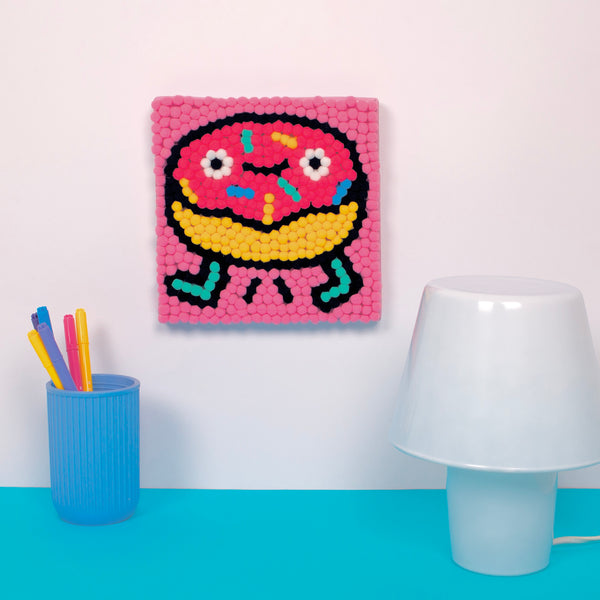 Kreativset zum Bekleben mit Pompons – Donut - tablude.com