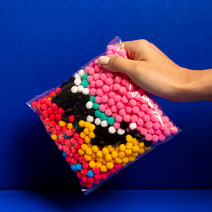 Kreativset zum Bekleben mit Pompons – Donut - tablude.com