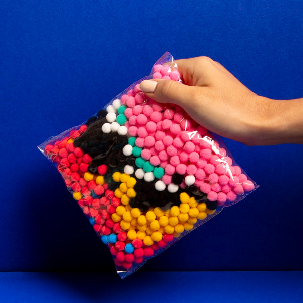 Kreativset zum Bekleben mit Pompons – Donut - tablude.com