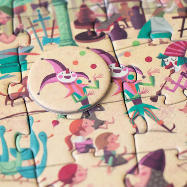 Taschenpuzzle mit Beobachtungsspiel – Burg 100 Teile - tablude.com