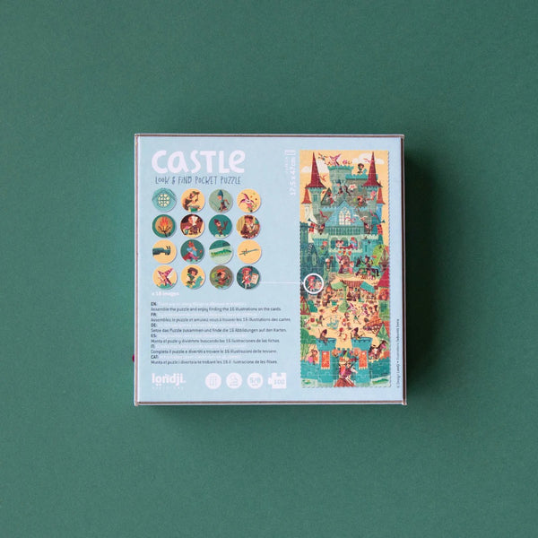 Taschenpuzzle mit Beobachtungsspiel – Burg 100 Teile - tablude.com