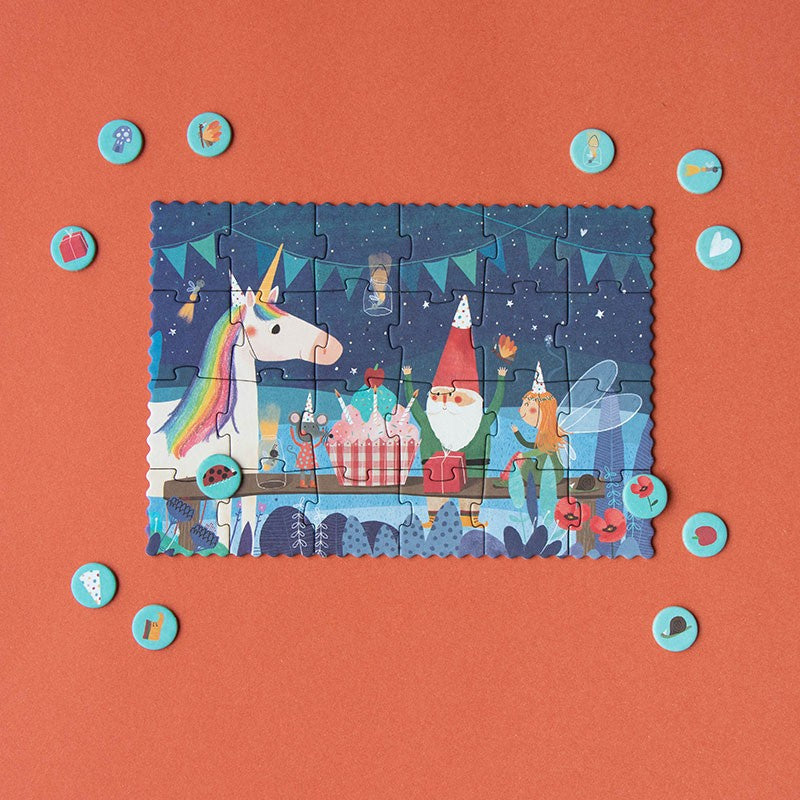 Taschenpuzzle mit Beobachtungsspiel – Einhorn 24 Teile - tablude.com