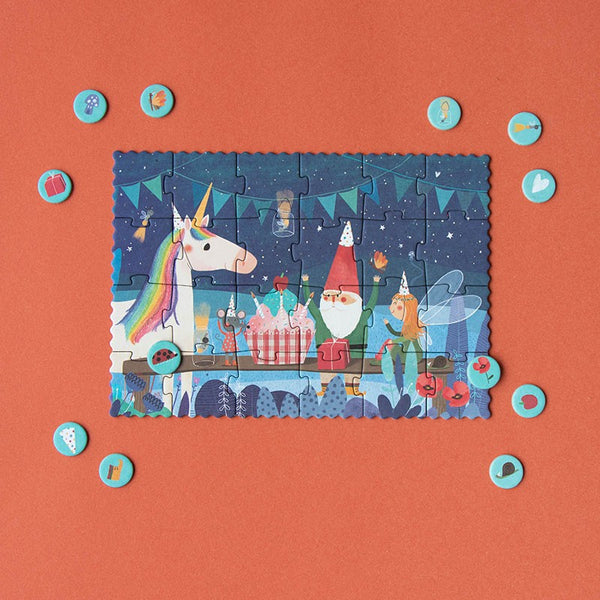 Taschenpuzzle mit Beobachtungsspiel – Einhorn 24 Teile - tablude.com